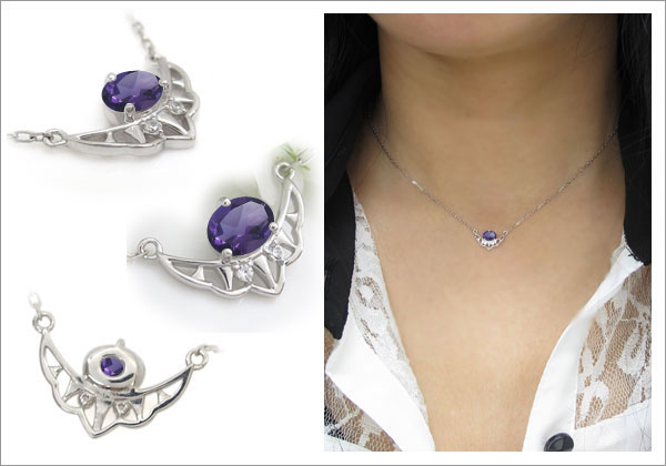 オーバル 一粒 ネックレス