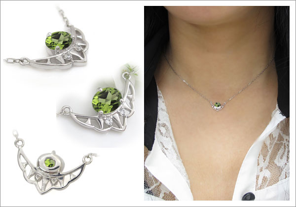 オーバル 一粒 ネックレス