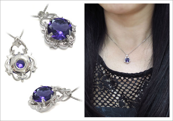 大粒　誕生石 ペンダント