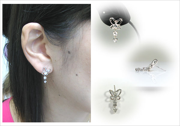 ダイアモンド・ピアス・蝶