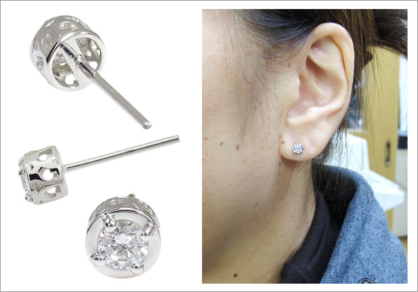 プラチナ ピアス シンプル
