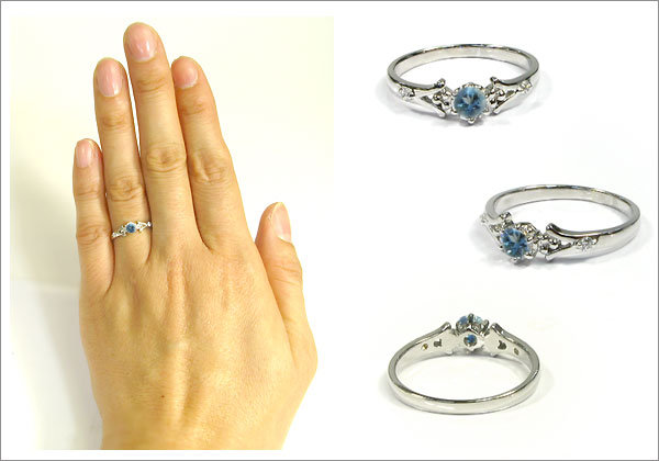 婚約指輪・18金・リング・ブルートパーズ・エンゲージリング