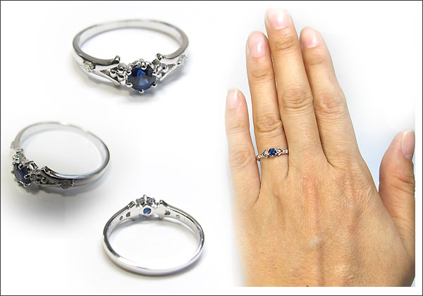 婚約指輪・18金・リング・サファイア・エンゲージリング