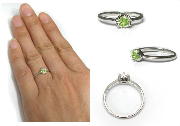 シンプル リング ペリドット