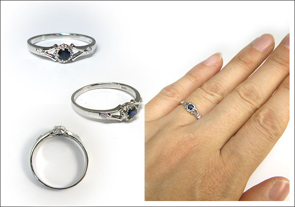 婚約指輪・18金・リング・サファイア・エンゲージリング