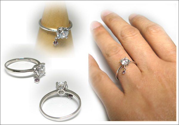 ピンキーリング 大粒 キュービック