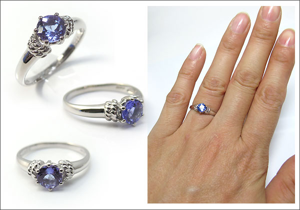 婚約指輪:タンザナイト:リング:K10:大粒:エンゲージリング