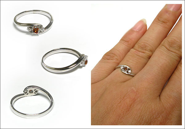 婚約指輪:ガーネット:リング:プラチナ:大粒:エンゲージリング