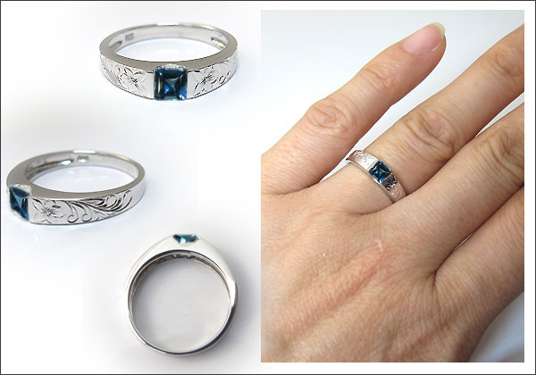 ブルートパーズ・リング・大粒