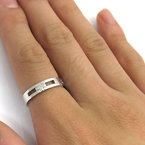 シルバー,クロス,リング