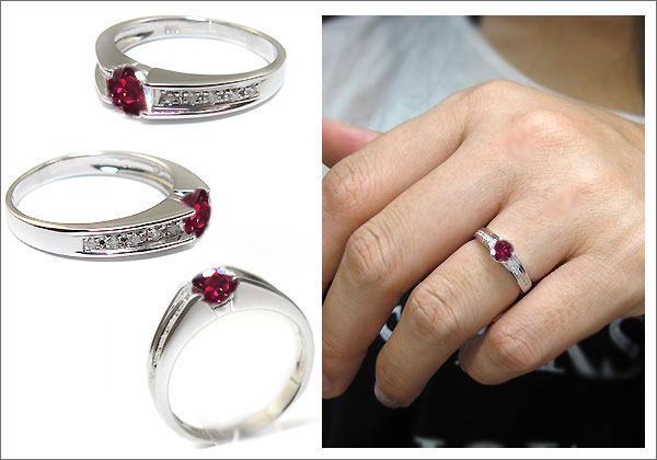 プラチナ リング ルビー