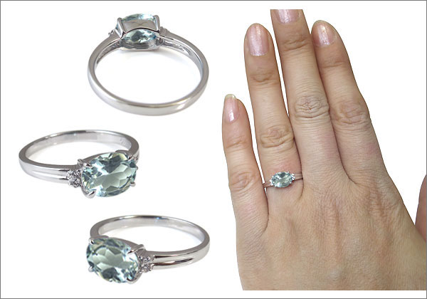 アクアマリン,リング,K10