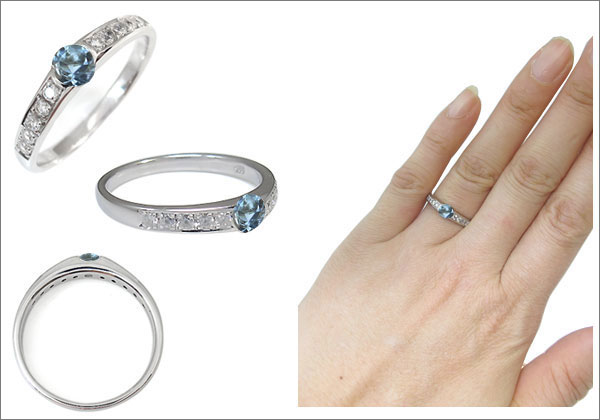 アクアマリン　リング