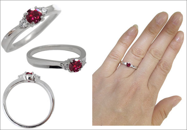 シンプル 一粒 プラチナリング