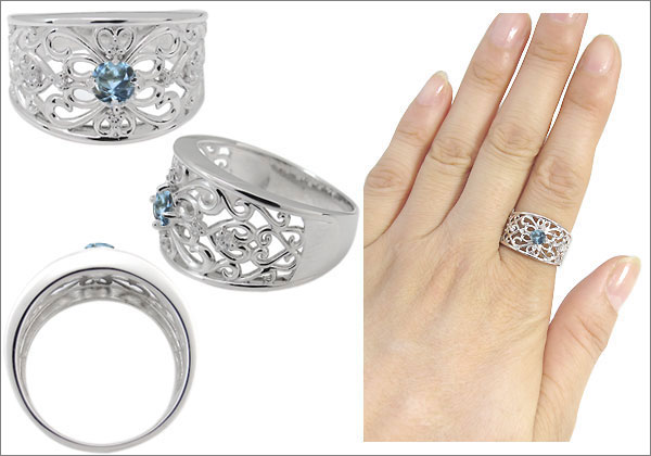 アクアマリン　リング