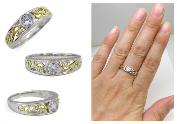 エンゲージリング,鑑定書付き,ダイヤモンド