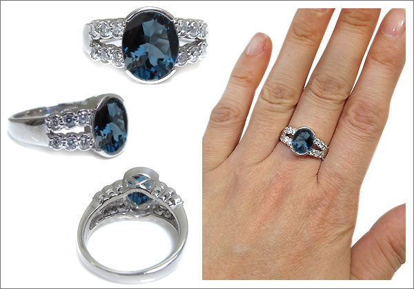 ロンドンブルートパーズ リング 指輪 ゴージャス 大粒 リング