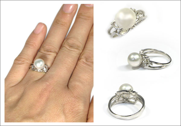 あこや本真珠:指輪:10金:ピンキーリング:パール