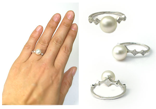 あこや本真珠:指輪:18金:ピンキーリング:パール