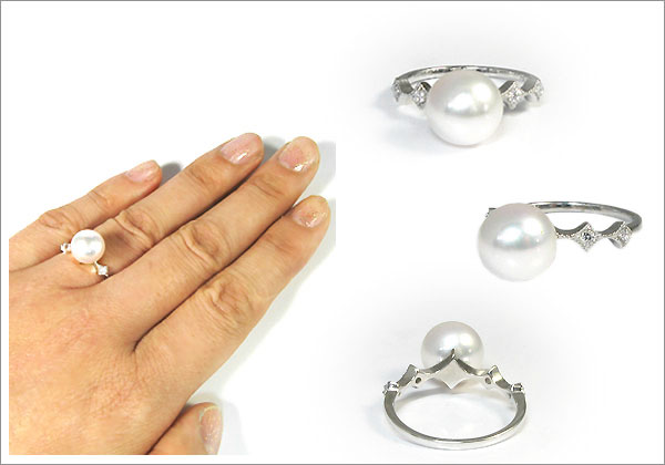 あこや本真珠:指輪:18金:ピンキーリング:パール