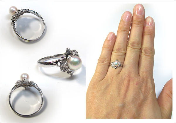 あこや本真珠:指輪:10金:ピンキーリング:パール