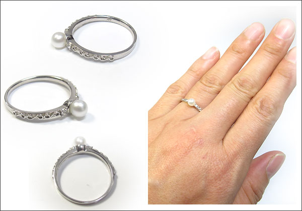 あこや本真珠:指輪:10金:ピンキーリング:パール