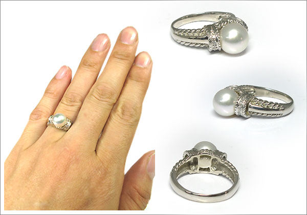 あこや本真珠:指輪:10金:ピンキーリング:パール