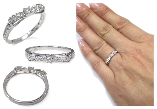 リボン ダイヤモンド 指輪