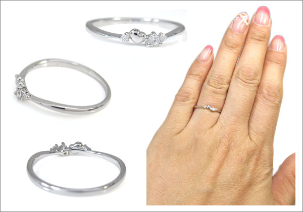 ハート 華奢 リング