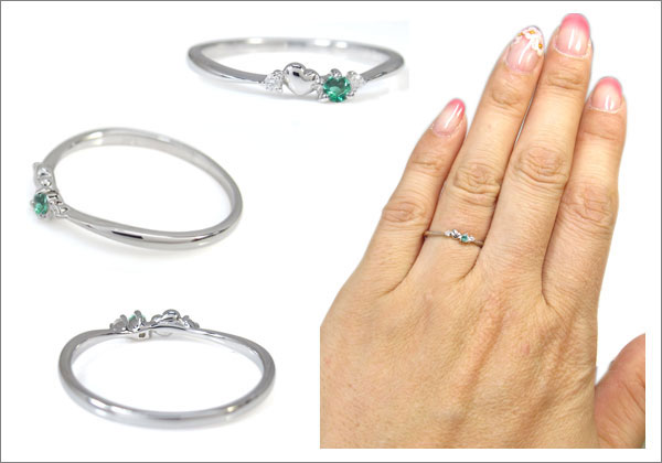 ハート 華奢 リング