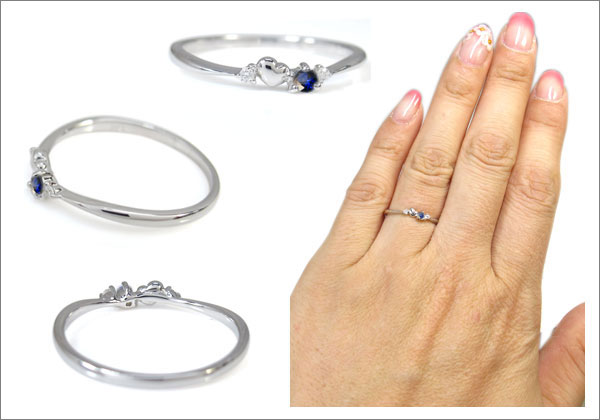 ハート 華奢 リング