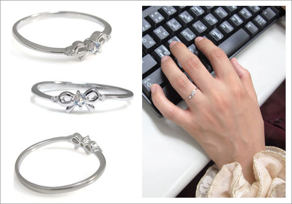 りぼん シンプル 指輪