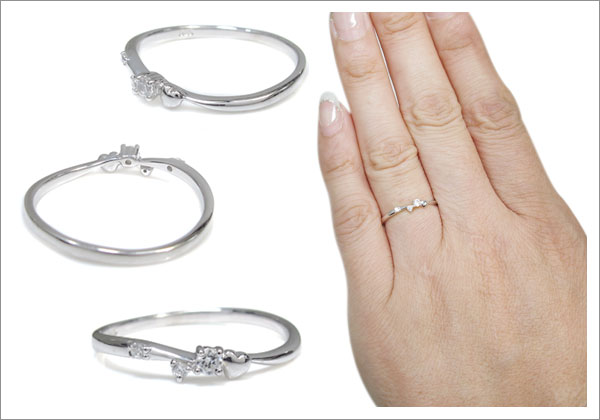 ハート 華奢 リング