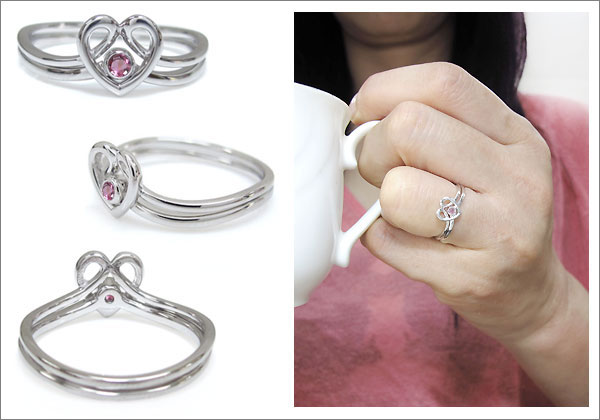 ハート 華奢 リング