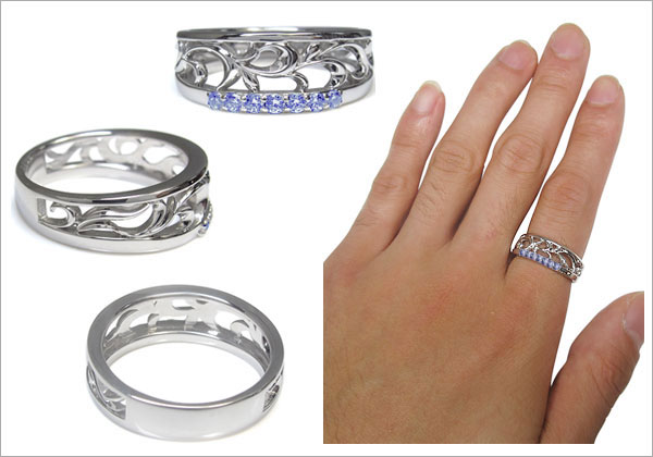 誕生石 トライバル リング