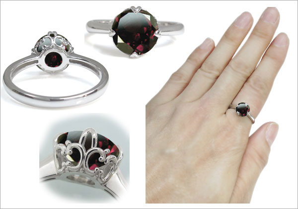 プラチナ ロードライトガーネット 指輪