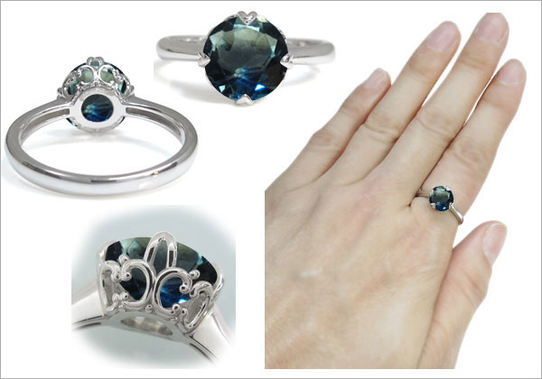 プラチナ ロンドンブルートパーズ 指輪