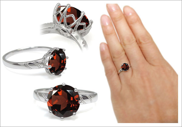 プラチナ 指輪 ガーネット