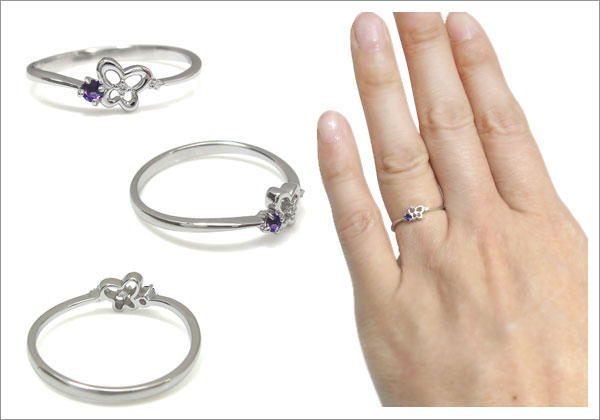 蝶 シンプル 指輪