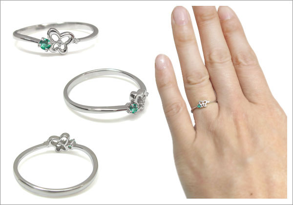 蝶 シンプル 指輪