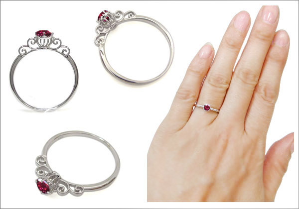 誕生石 唐草 指輪