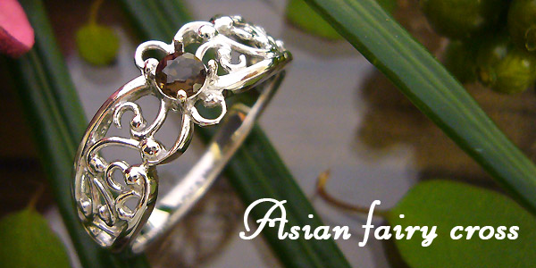 スモーキークォーツ,クロス(十字架)リング,指輪