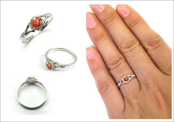 婚約指輪・18金・リング・ストロベリークォーツ・エンゲージリング