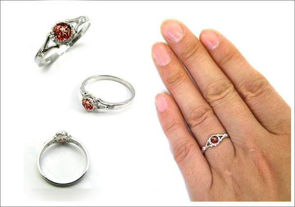 婚約指輪・18金・リング・ストロベリークォーツ・エンゲージリング