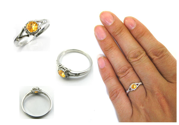 婚約指輪・18金・リング・スペサルタイトガーネット・エンゲージリング