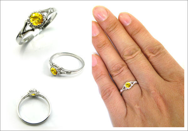 婚約指輪・18金・リング・スフェーン・エンゲージリング