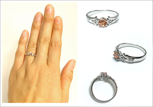 婚約指輪・シャンパンガーネット・リング・k18・エンゲージリング