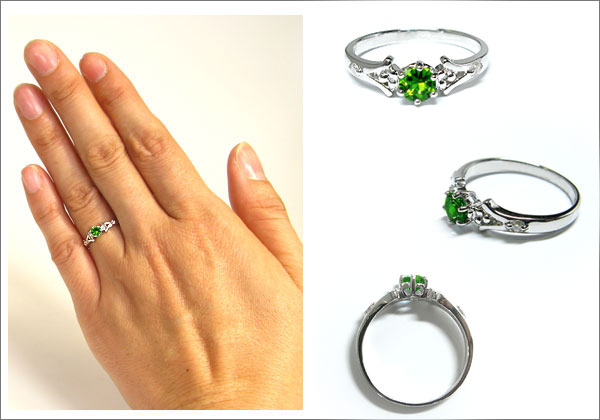 婚約指輪・デマントイド・リング・k18・エンゲージリング