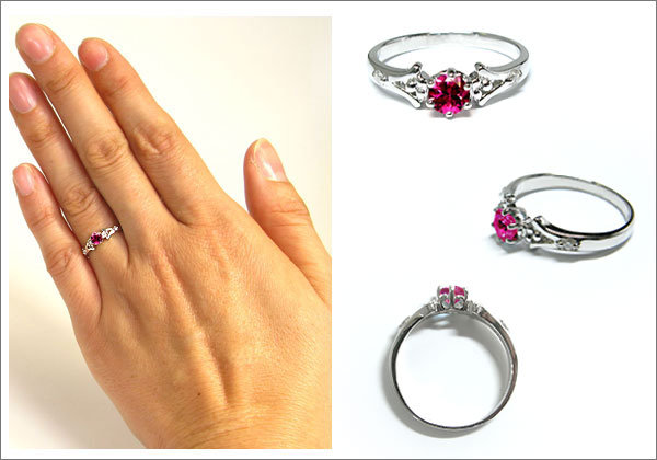 婚約指輪・ルベライト・リング・k18・エンゲージリング