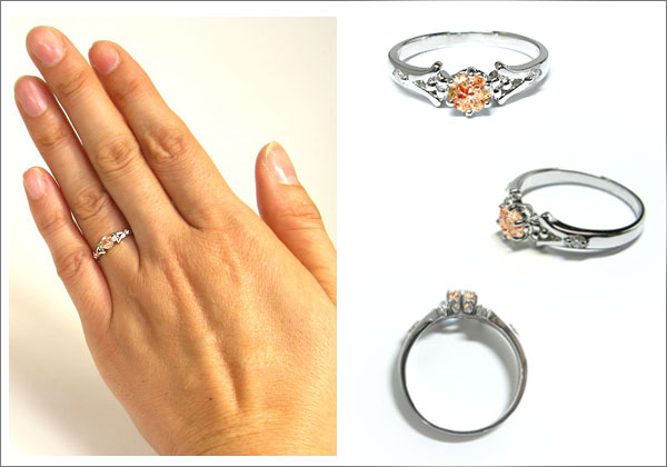 婚約指輪・ストロベリークォーツ・リング・k18・エンゲージリング